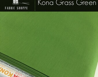 Kona cotton solid quilt fabric, Kona GRASS GREEN 1703, Kona fabric, Solid fabric Yardage, Kaufman, Green fabric, Choose the cut