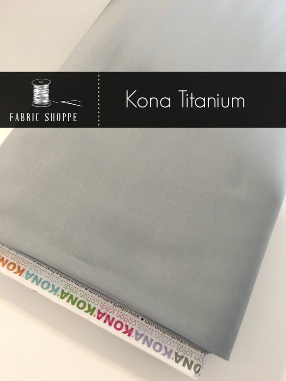 Kona cotton solid quilt fabric Kona Titanium 500 Gray