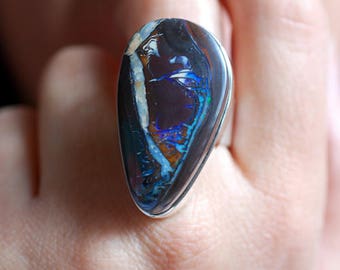 Australian Boulder Opal Statement Ring
