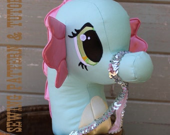 Seahorse Stick Horse Sewing Pattern and Tutorial Rustic Horseshoe's Seahorse Ride On Toy Stick Horse Hobby Horse Pattern
