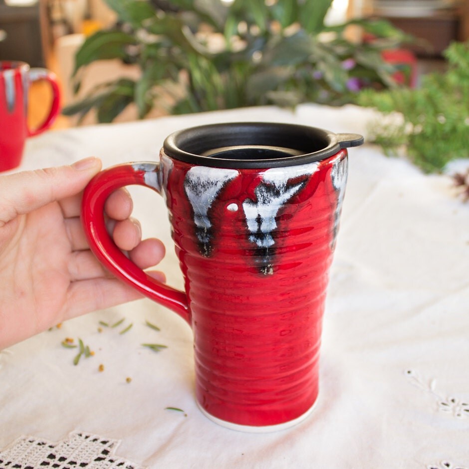 ceramic travel mug with handle