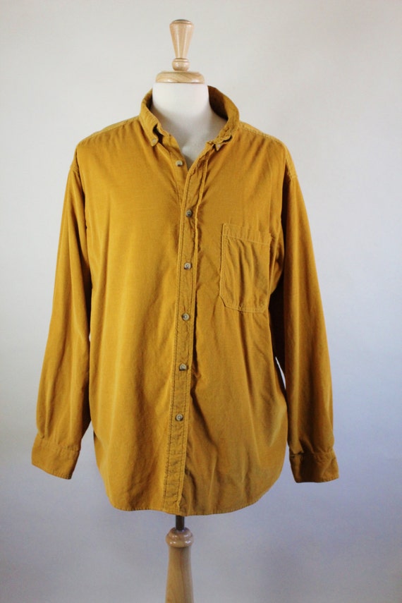 Mens Corduroy Shirt / Golden Yellow Shirt / Woolrich / Casual