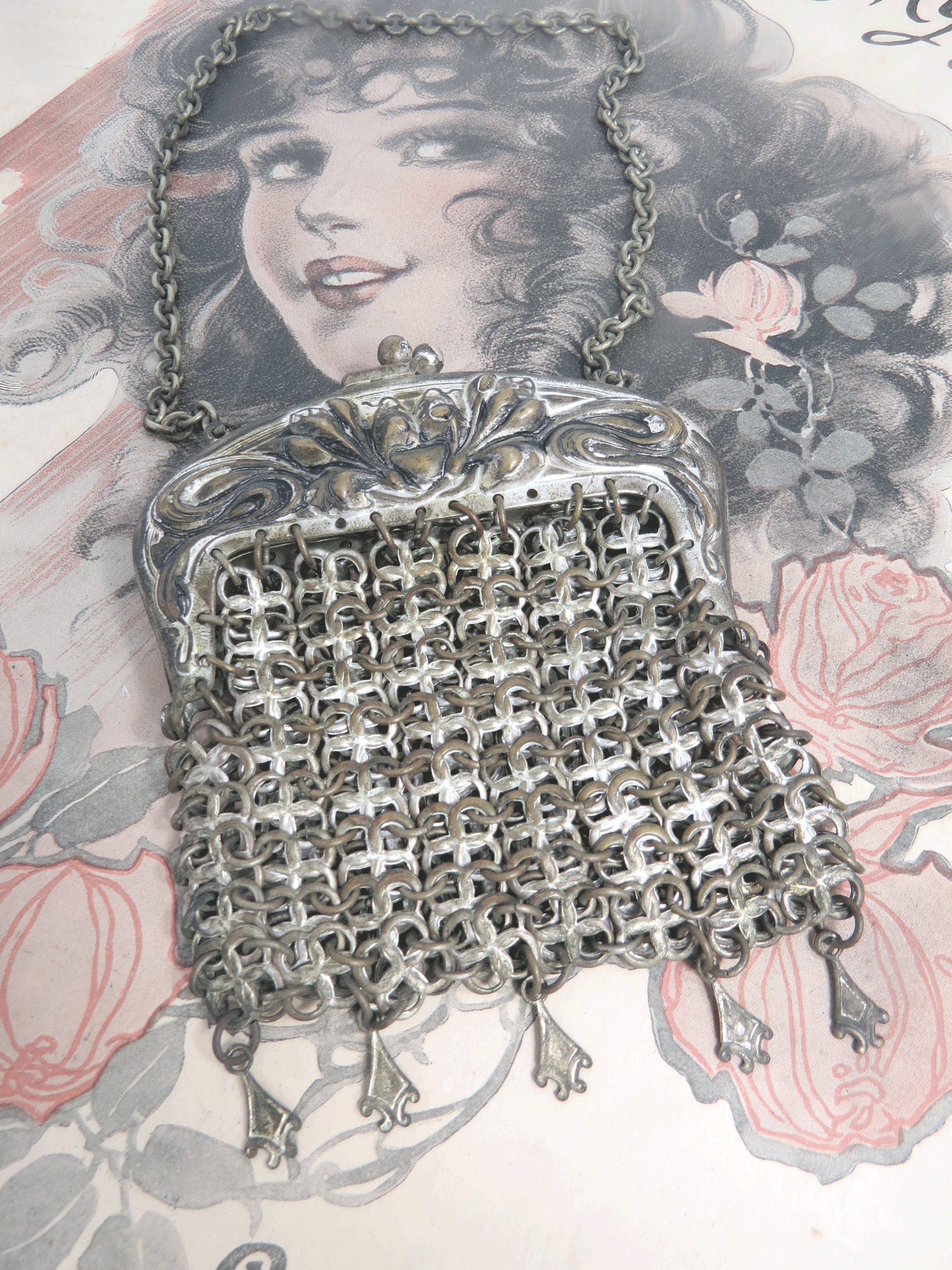 vintage chain link purse