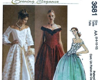 McCalls 3681 Evening Elegance Women's Petite Lined Tops and Skirts Sewing Pattern Bust 30 1/2 to 44
