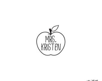 Personalized Custom Rubber Stamp or Self Inking Teacher Stamp Homework Project School Apple Fruit Monogram Teacher Gift Appreciation