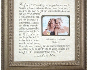 Mother of the Bride Gift, Parents Thank You Mom Dad Wedding Frame, wedding guestbook, unique wedding cake topper, love topper 16 X 16