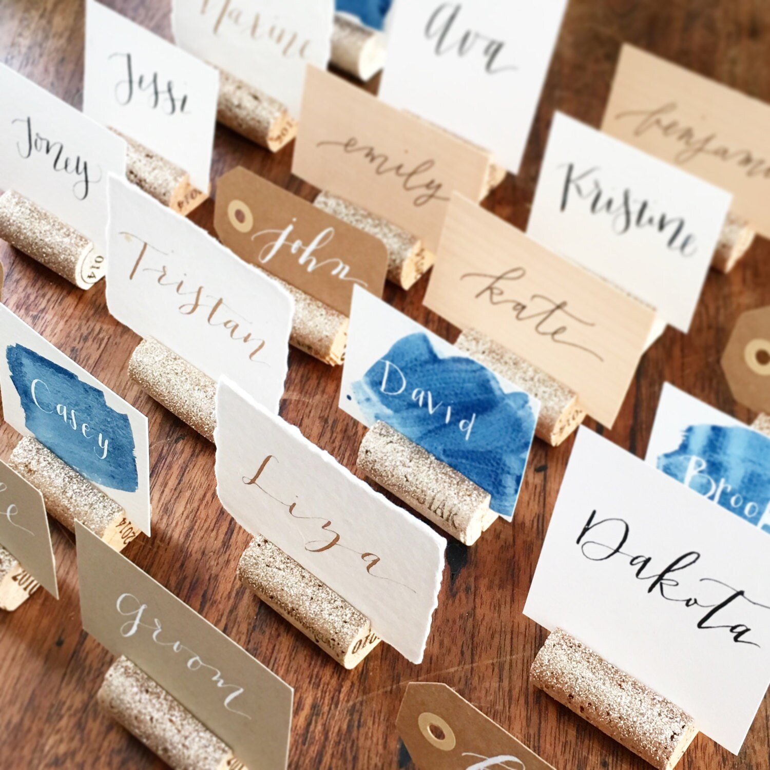 Champagne Gold Place Card Holder Holiday Table Decorations