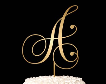 Wedding Monogram Cake Topper with your Initial - Confetti Collection