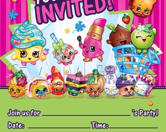 Shopkins Party Invitation - INSTANT DOWNLOAD - Shopkins Birthday Invitation - Shopkins Digital Invitation - Shopville Invitation