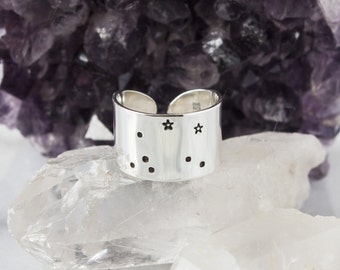 Libra Zodiac Constellation Ring. Zodiac jewelry. Libra birthday gift ring. Zodiac ring. Sterling Silver or Aluminum Constellation ring RTS