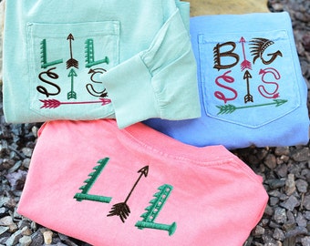 Big Little Sorority Shirt, Sorority Family Pocket Tees, Comfort Colors Script Embroidered Biggie/Smalls Reveal Sorority Gifts, Long Sleeve
