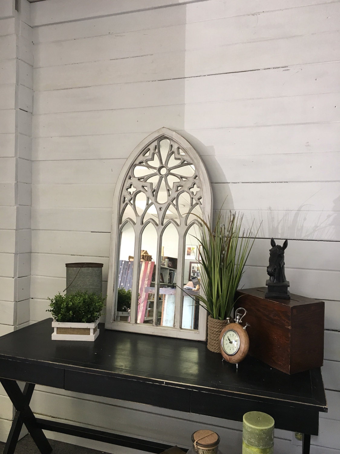 Arched White Mirror Church Mirror White by TheDecorativeCompany