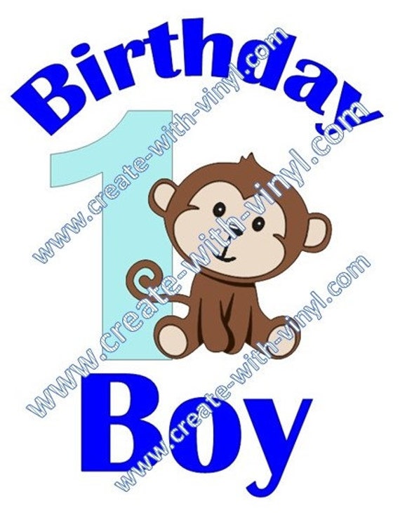 Download BIRTHDAY FIRST SVG Boy girl monkey Baby Cricut Cameo