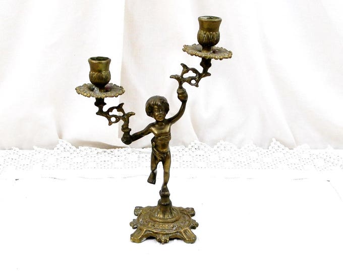 Antique French Bronze Cherub, Angel Candle Holder / Chandelier / Candlestick / Candelabra, Shabby, Chateau, Chic, French Decor, Country