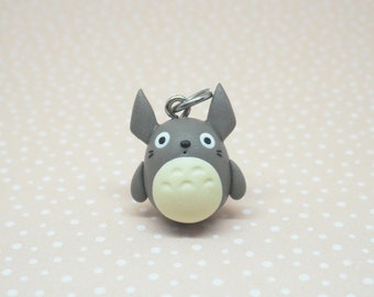 Totoro polymer clay charm - stitch marker - necklace