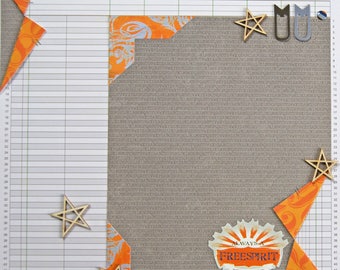 Premade Scrapbook Page 12x12 called "Always a Freespirit within the Boy" Cool Kid, Real Boy, Uniquely You, Love Our Boy, Wild & Crazy
