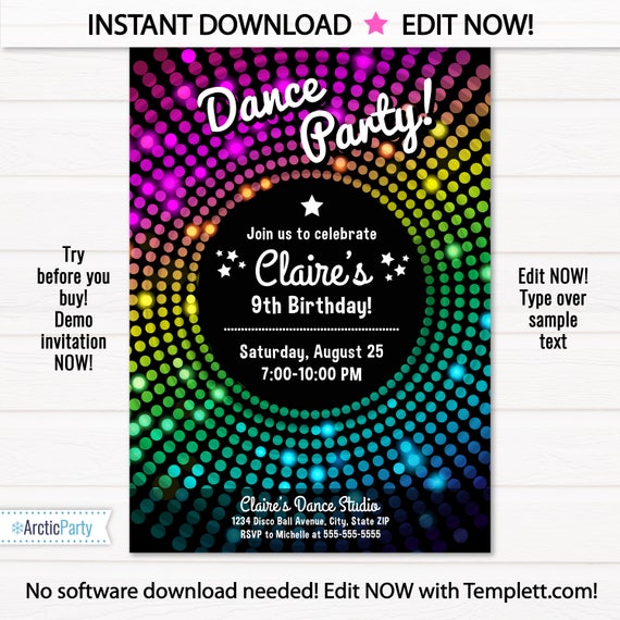 Disco Dance Party Invitations 10