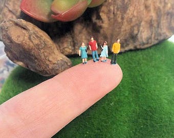 10 small micro miniature plastic people figures diorama or glass ball terrarium or miniature dome jewelry glass ball filler