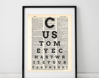 vintage eye chart etsy