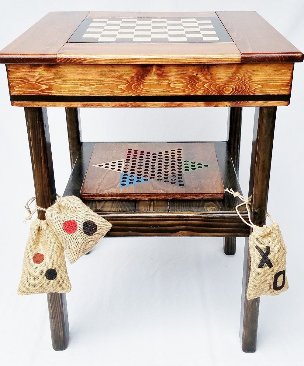 Game Table Wood Board Games Backgammon / Checkers / Chinese