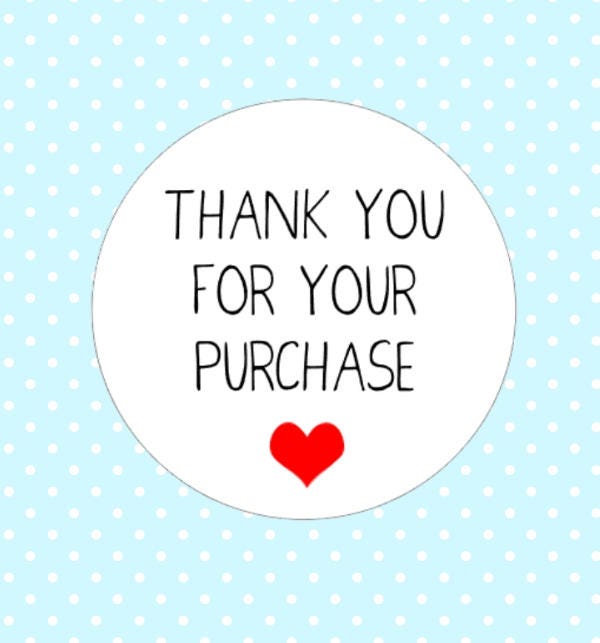 Thank You For Your Purchase Label Template / Thank you for your