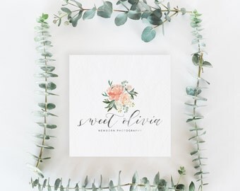 Premade Logo Design | Watercolor Floral Logo | Flower Logo Design | Photography Logo | Boutique Logo | Small Business Logo | PL-118