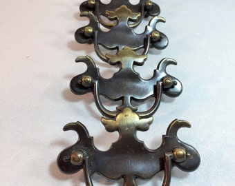 Vintage Brass Drawer Pulls Set of 4