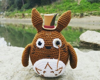 TOTORO STEAMPUNK 8'' miyazaki victorian ghibli gift amigurumi handmade knit