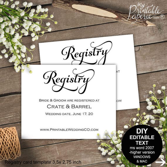 Bridal registry Registry card wedding registry wedding