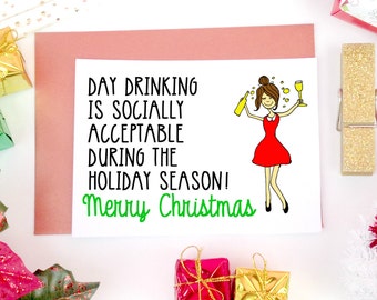 Adult Christmas Card Funny Christmas Card Funny by LailaMeDesigns