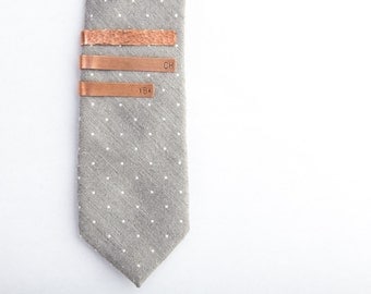 Copper Tie Clip, Skinny, Standard, Hammered, Smooth