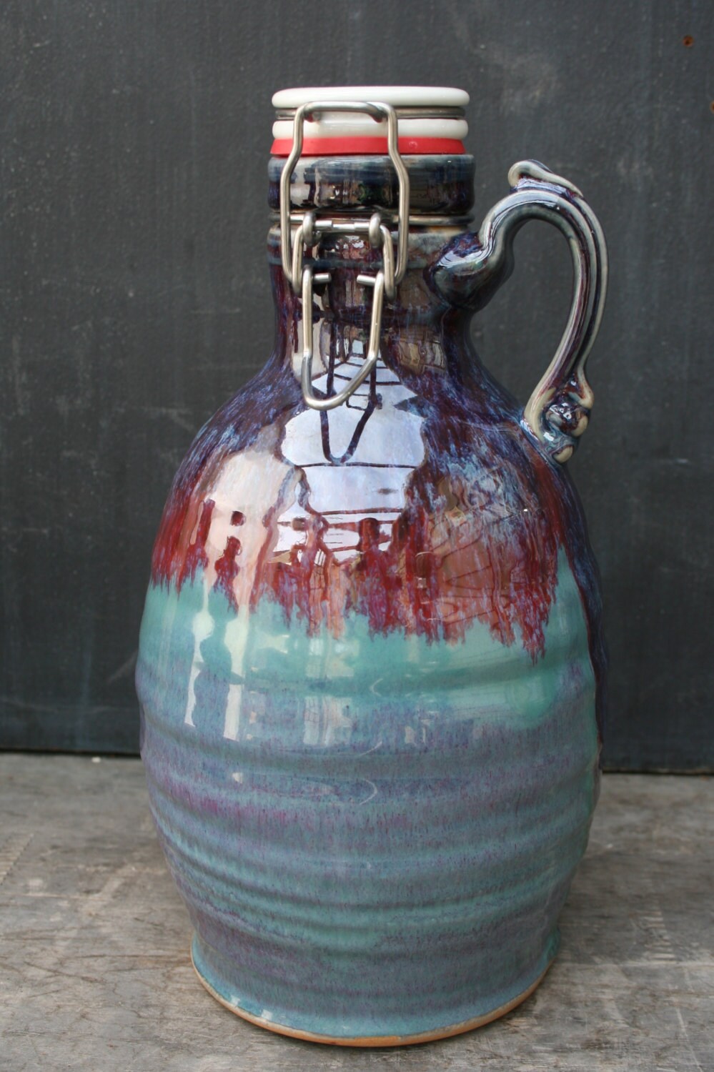 70 oz Ceramic Beer Growler Hand thrown Pottery Growler in
