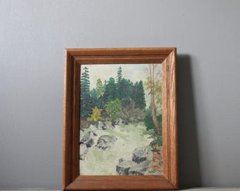 Vintage framed landscape painting