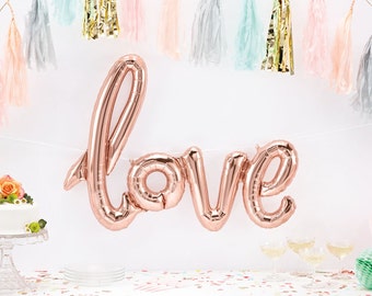 Love Balloon - Giant Love Script Balloon - Rose Gold Love Balloon - engagement balloon - valentines balloon