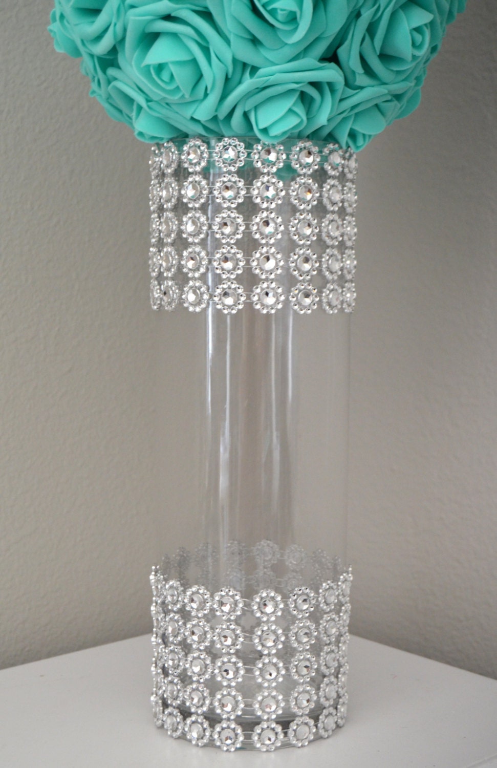 RHINESTONE VASE. Wedding Centerpiece Vase. Bling Vase.
