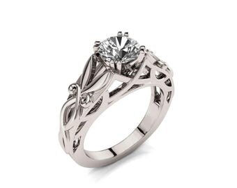 celtic engagement ring art deco engagement ring 1ct moissanite engagement ring engagement ring - Filigree Wedding Rings celtic engagement ring art deco engagement ring 1ct moissanite engagement ring engagement ring - Filigree Wedding Rings