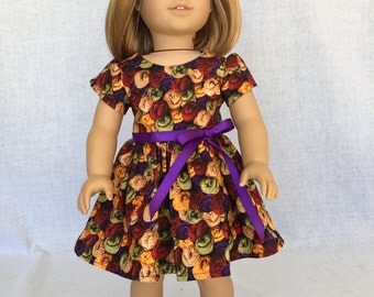 18 inch doll dress - 18 inch doll autumn dress - 18 inch doll clothes - fits the American Girl and similar 18 inch dolls.
