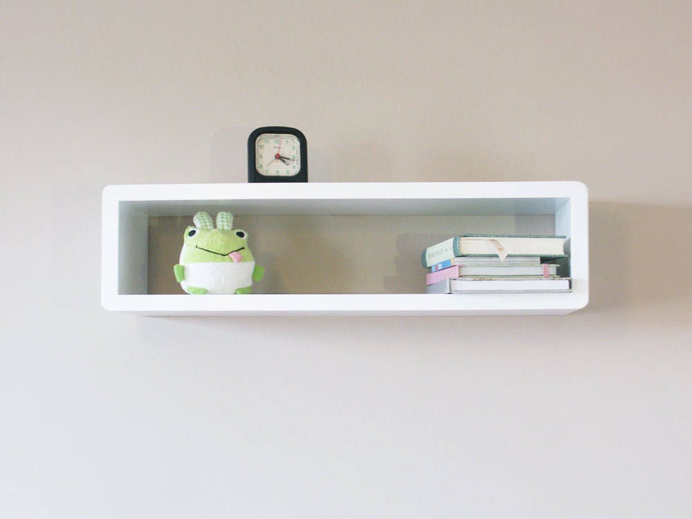 Slim Modern Floating Wall Shelf Cube Shelf Wall