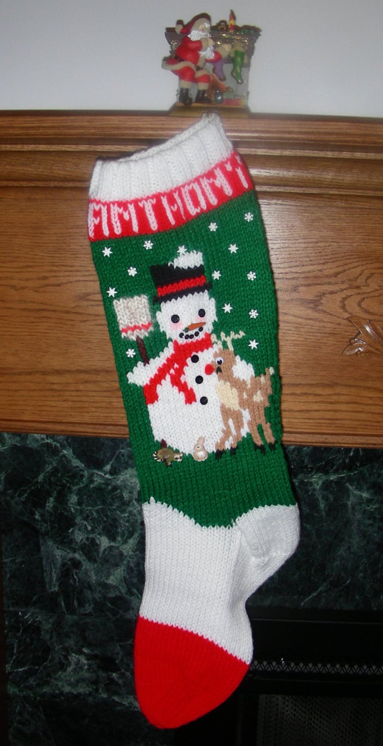 Knitted Christmas Stocking Pattern Frosty