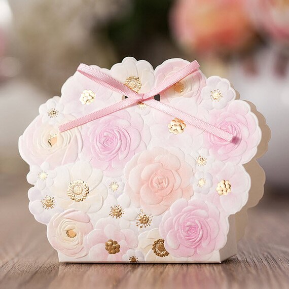 50 Rose Gold Spring Wedding Favor Boxes DIY Favors For Guests Embossed Flowers Gift Pink From 50 Rose Gold Spring Wedding Favor Boxes DIY Favors For Guests Embossed Flowers Gift Pink From