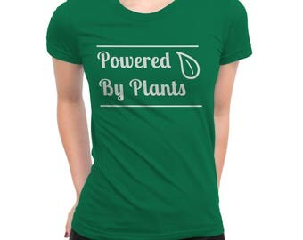 Cute Vegan T-Shirt | Vegan T-Shirt | Vegetarian T-Shirt | Veggie Shirt | Powered by Plants T-Shirt | Plant Powered T-Shirt