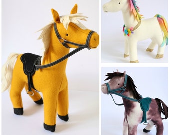 Stable Mates: horse sewing pattern, unicorn sewing PDF, stuffed toy unicorn,felt horse PDF, unicorn pattern,plush unicorn,toy donkey pattern