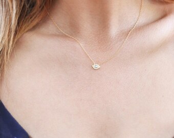 Evil Eye Necklace | Gold and CZ Evil Eye Necklace