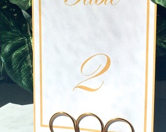 Wedding Table Number Holders, Wire Table Number Holders, Large Gold Table Holders, Wire Wedding Place Holders, Set of 7
