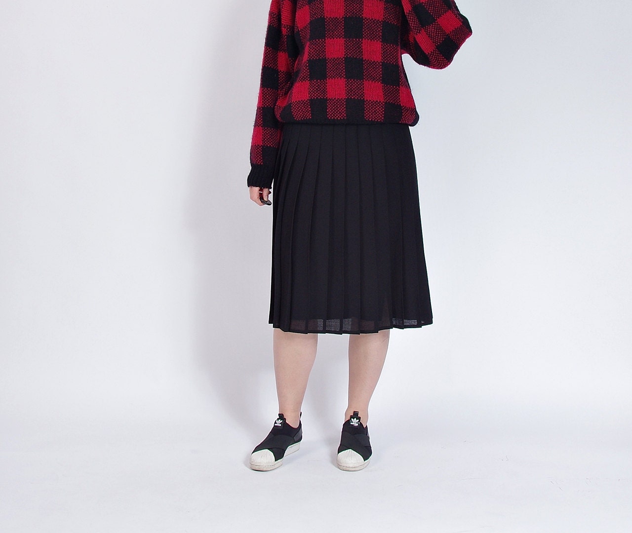 SALE - 70s Minimalist Georgette Permanent Press Street Style Midi Skirt ...