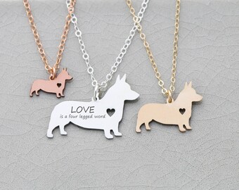 SALE • Corgi Dog Charm Necklace • Welsh Corgi • Pet Jewelry •Personalize Dog Breed •New Dog •Custom Pet Necklace •Animal Rescue •Dog Charity