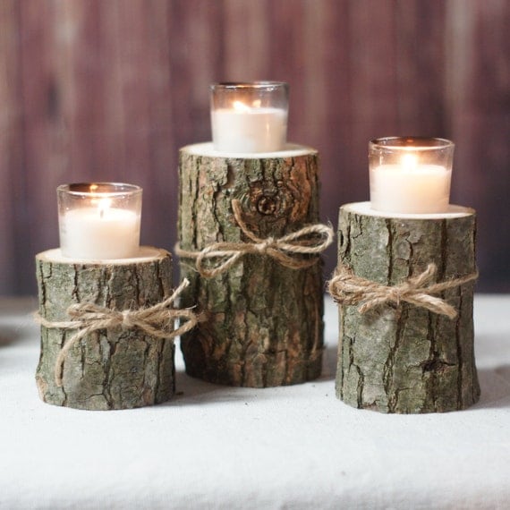 Rustic Candle Holder Centerpiece 6