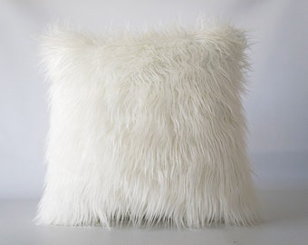 Mongolian faux fur pillow, faux fur pillow cover, faux fur, pillow cover, Mongolian fur, fur pillow cover