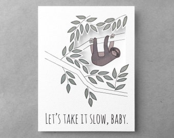 Sexy love card | Sloth card | boyfriend card | Girlfriend card | Anniversary card | Sloth miss you card | Husband card | Wife card