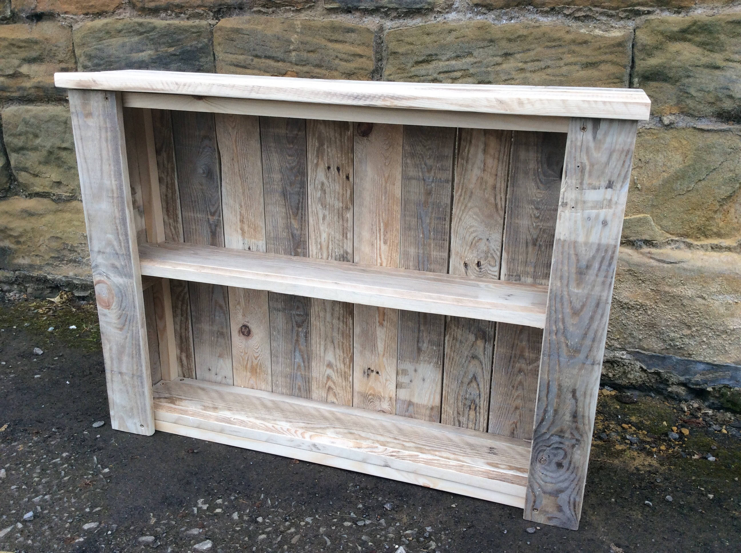 Rustic Wall Mounted Enclosed Shelving Unit made from reclaimed